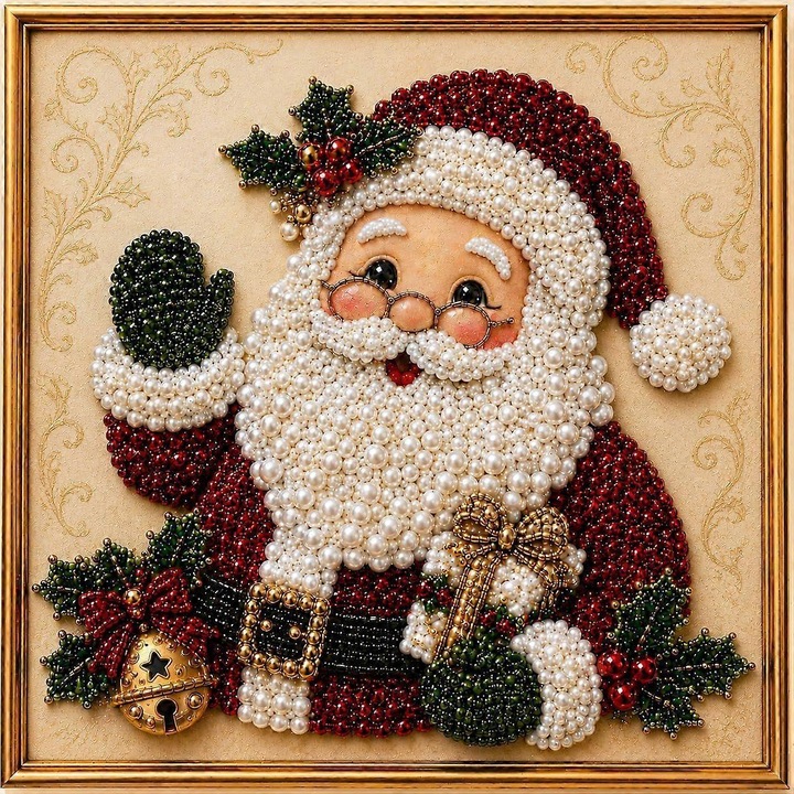 Kit pictura 5D cu diamante perle FG123K0225-260803-4179, cu rama, panza flocked catifelata, perle resina 3D lucioase, pentru incepatori, multicolor, 30 x 30 x 2 cm