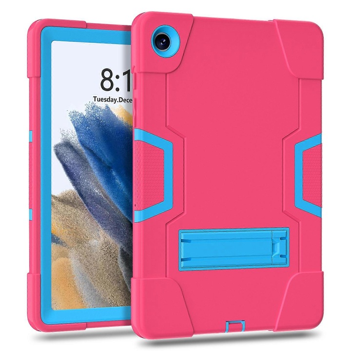 Husa tableta pentru Samsung Galaxy Tab A9 Plus, din silicon si PC, rezistenta la socuri cu suport, roz/albastru, 11 inch, FG123K0225-260803-4708