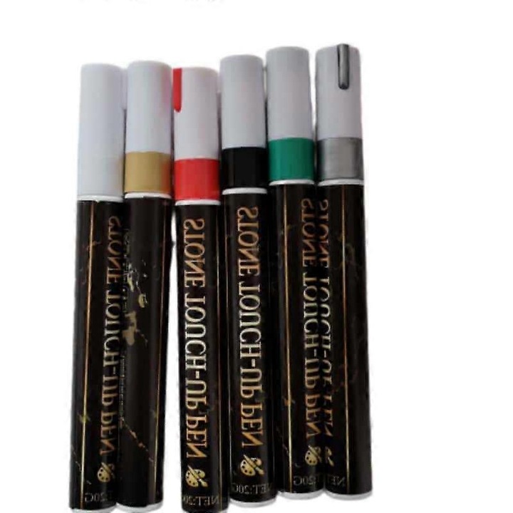Marker pentru restaurare inscriptii pe pietre funerare FG123K0225-260803-4717, cerneala permanenta pe baza de ulei, rezistent la apa si UV, set 3 buc., 3 ml, mix culori