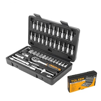 Set (46 buc) de chei tubulare TOLSEN de 1/4 Set (46 buc) de chei tubulare TOLSEN de 1/4