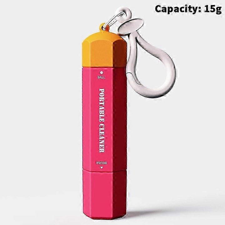 Pen pentru indepartarea petelor portabil FG123K0225-260803-6722, dublu capat, cu carabiniera, fara apa, roz, 15 g, 2.5 x 10 cm