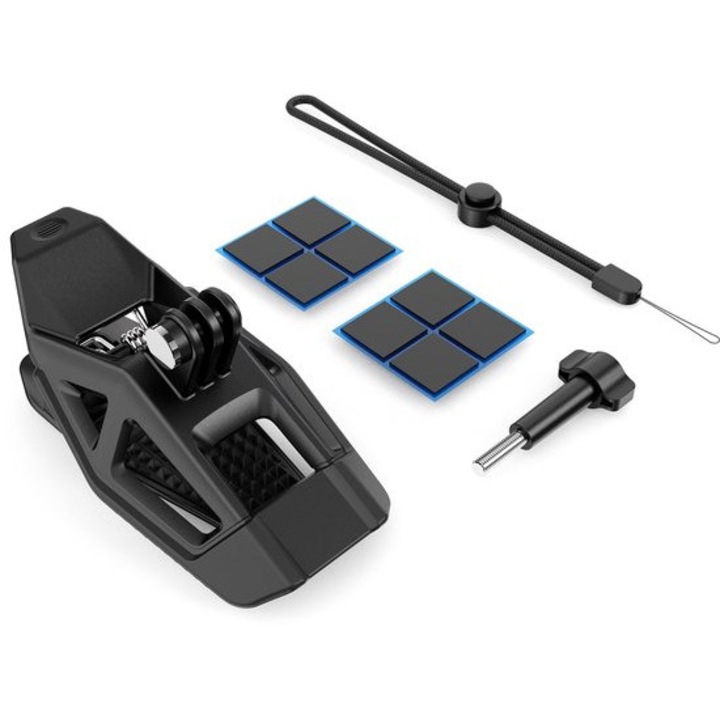 Поддържаща лента за каска за екшън камери K0443-emagCJ-29203, съвместима с DJI Action5/Action4/Insta360 Ace Pro/GoPro 13, найлон, черна, 13,3 x 7,5 x 6,7 см