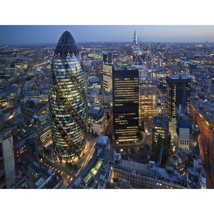 Tablou grand canvas "City of London Skyline At Sunset" - 100 x 70 cm