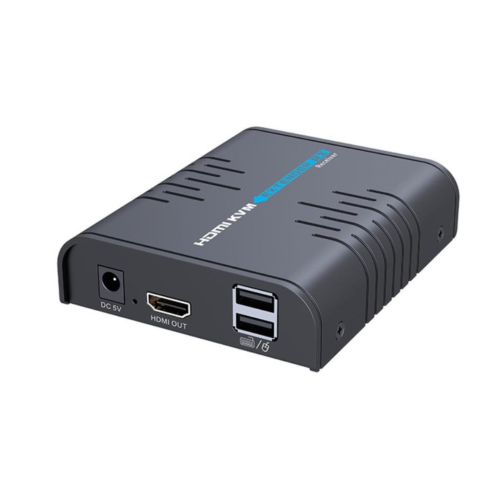 Convertor HDMI la IP + receptor KVM USB - RX