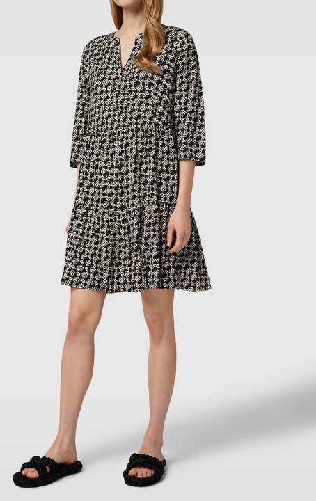 Rochie scurta Evendi, Scurt Casual maneci medii, Negru, Negru