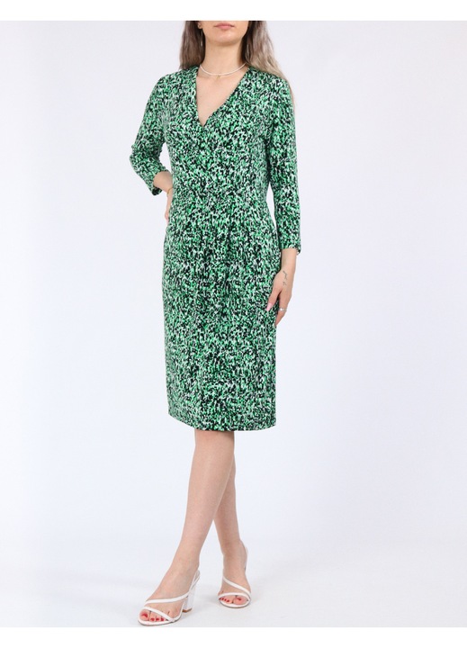 Rochie scurta Evendi, Scurt Casual maneci medii, Verde, Verde