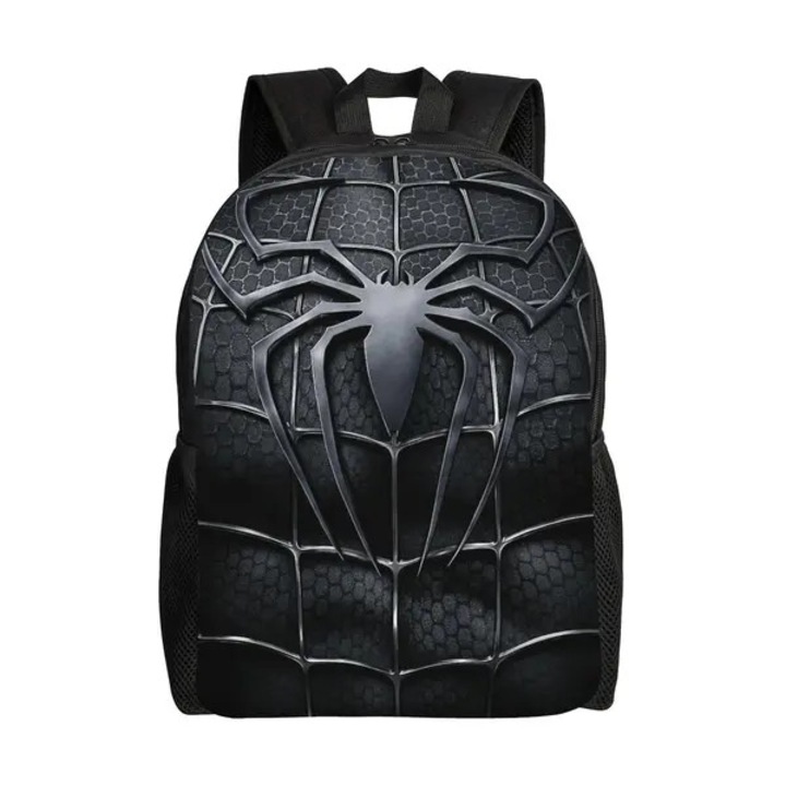 Rucsac scolar din poliester cu emblema 3D Spider-Man, rezistent la apa, negru, buzunar pentru laptop 16.1 inch, 41 x 30 x 11.5 cm