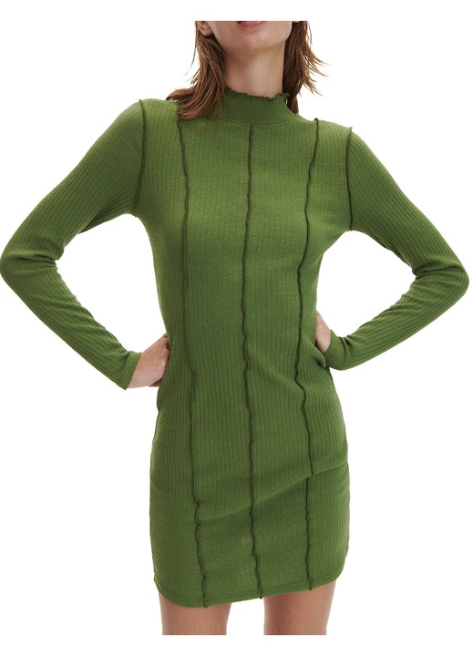 Rochie scurta Evendi, Standard Casual maneci lungi, Verde, Verde