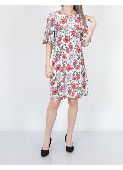 Rochie scurta Evendi, Scurt Casual maneci scurte, Floral print, marime XS