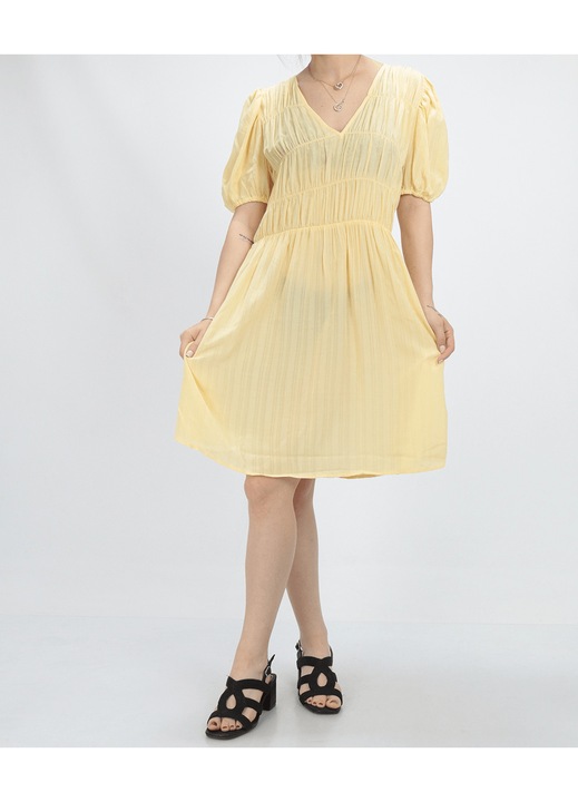 Rochie scurta Evendi, Scurt maneci scurte, Galben