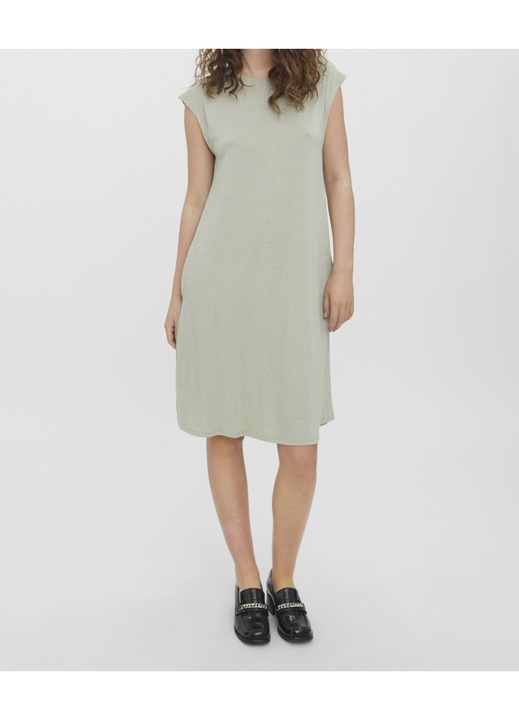 Rochie medie Evendi, Scurt maneci scurte, Verde, marime S