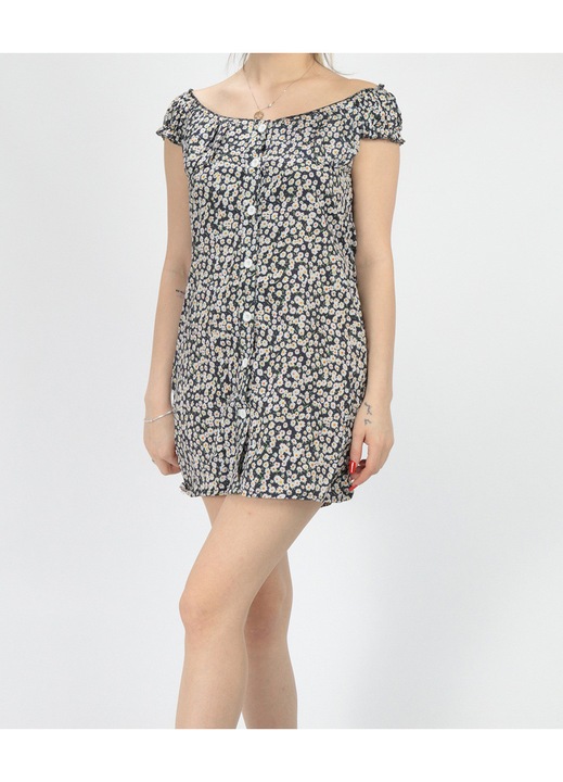 Rochie scurta Evendi, Scurt maneci scurte, Floral print, marime S