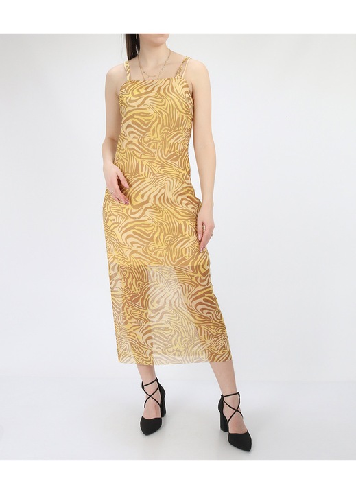 Rochie medie Evendi, galben, Galben, S