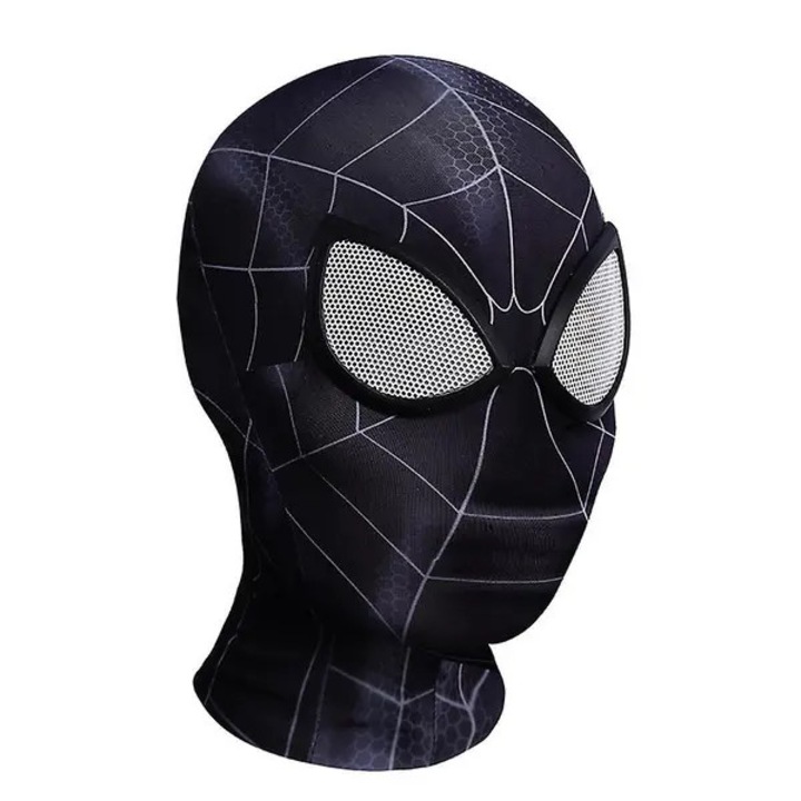 Masca cosplay Spider-Man din poliester elastic, ochi cu plasa, negru, marime unica (adult/unisex)
