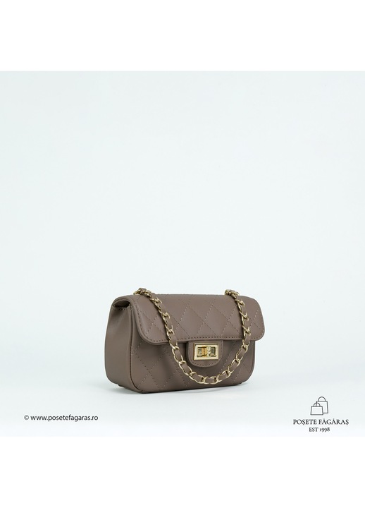 Poseta Piele Baby Ruby - Taupe, Geanta Casual din Piele Naturala, Geanta, Genti