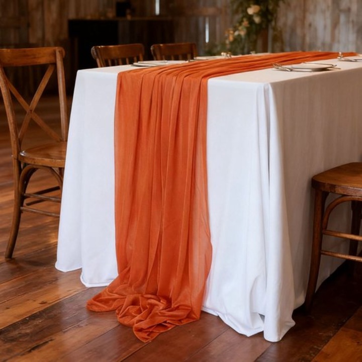 Chiffon asztali futó K0443-emagCJ-38844, 75 x 300 cm, narancssárga