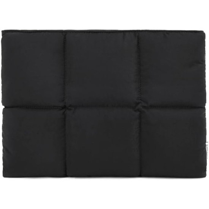Husa pentru laptop matlasata din material rezistent la apa cu captuseala fleece pufos, negru, 15–15,6 inch