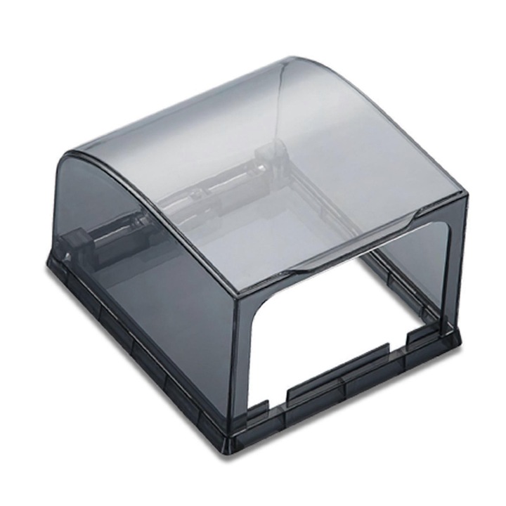 Capac etans pentru priza tip 86 emag-FU-K0548-26803-11293, din plastic, cu orificiu pentru cablu, negru translucid, 10.1 x 11.5 x 7.5 cm