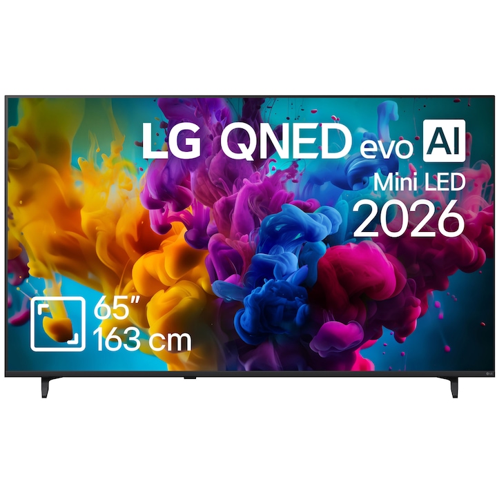 Televizor LG QNED Evo Mini LED 65QNED8MB6C, 163 cm, Smart, 4K Ultra HD, 144 Hz, Clasa F (Model2026)