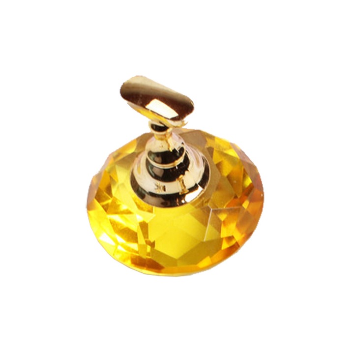 Suport magnetic pentru tipsuri de unghii 0804BM-CPB-DE-LYY268-8, baza cristal acrilic, suport din aliaj cu magnet, auriu