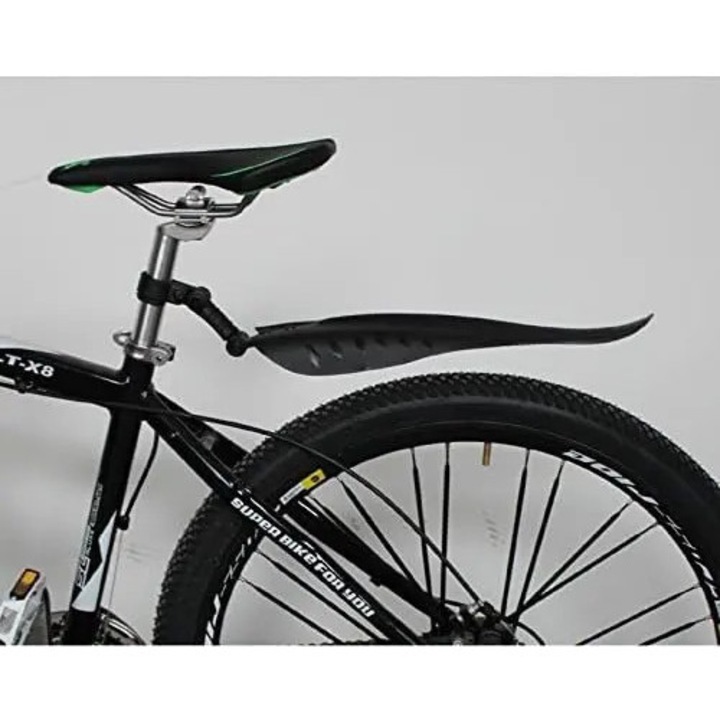 Set aparatori de noroi reglabile pentru bicicleta K0544-260804-584-FDC, pentru MTB/road/touring, montaj rapid, plastic sintetic rezistent, negru