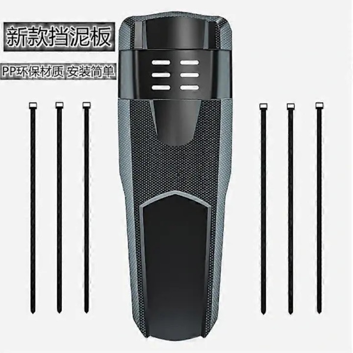 Aparatoare de noroi universala pentru bicicleta K0544-260804-1845-FDC, din PP, negru/gri, cu 6 coliere de prindere