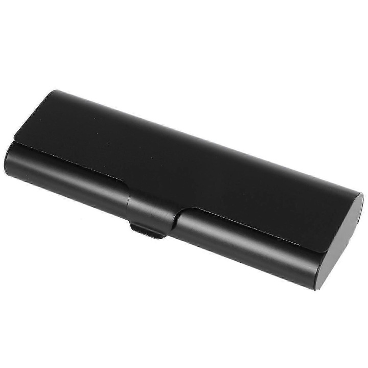 Toc pentru ochelari din metal, slim si dur cu inchidere sigura, negru, 15 x 5 x 2.7 cm