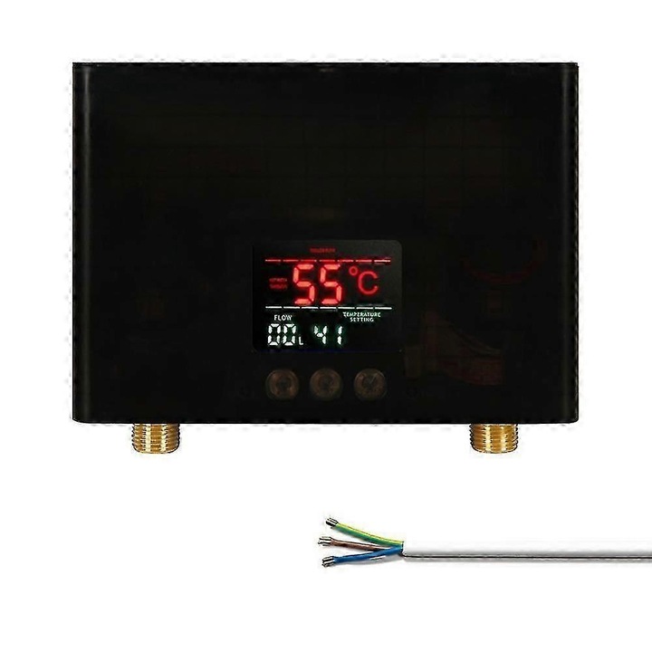 Azonnali tartály nélküli vízmelegítő FG123K0225-260803-14114, 3000W, LED kijelző, hőmérséklet-szabályozás 30–55°C, IPX4, 220V/110V, fekete