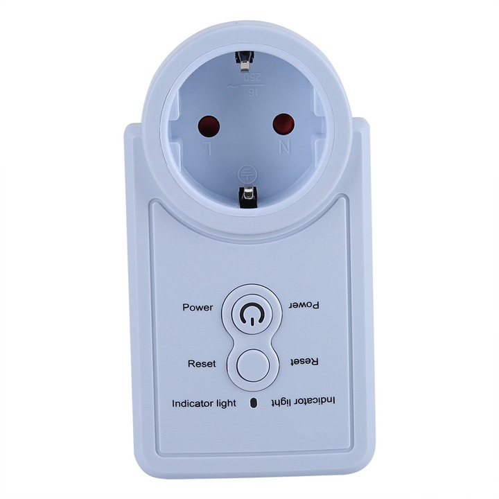Priza GSM cu senzor de temperatura 0804BM-BSTY00120907, control prin SMS, 2G, priza EU, 110–250V, 10A, USB 5V, alb