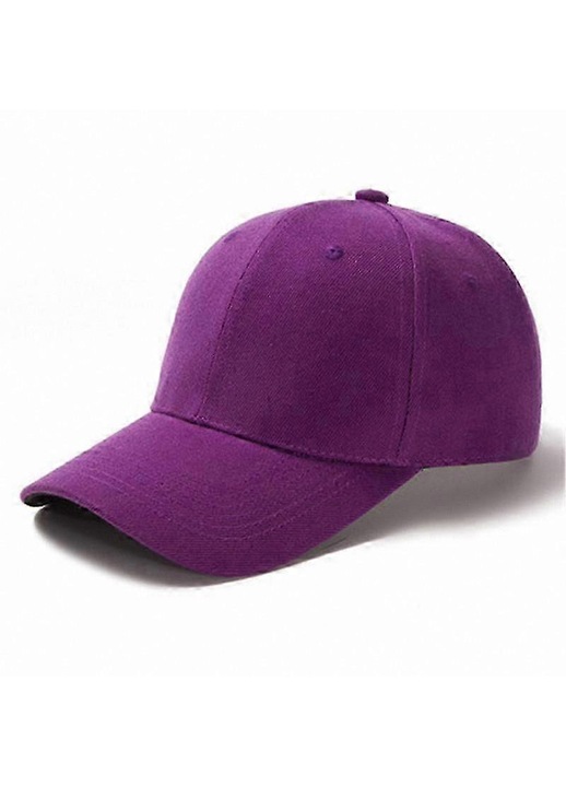 Sapca baseball in poliester 80%/acril 20%, reglabil, uni, mov inchis, 54–60 cm
