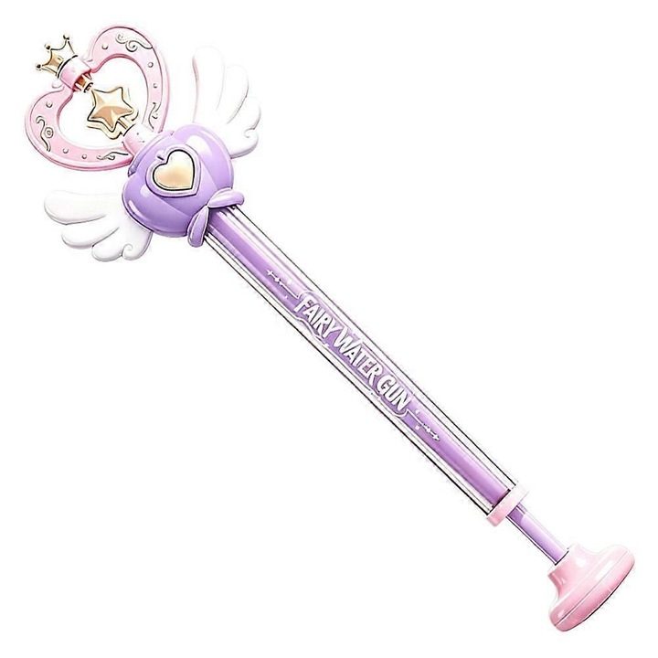 Pistol de apa bagheta FG123K0225-260803-18593, design printesa/fairy wand, rezervor etans, mov/roz