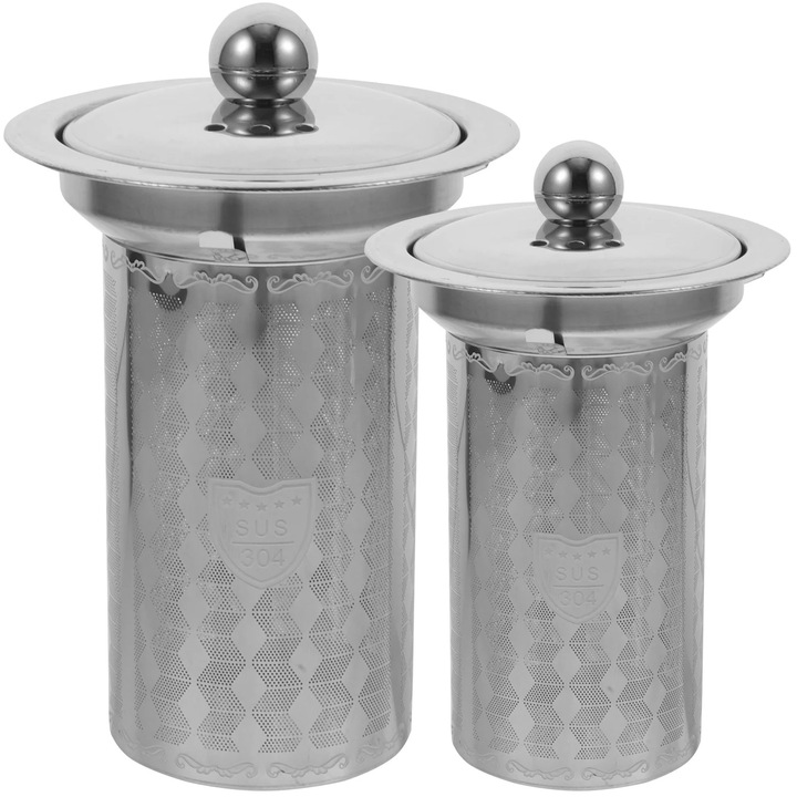Filtru pentru ceai YANYXR BCS3113119, otel inoxidabil 304 cu plasa foarte fina, argintiu, 10,5 x 8,4 x 8,4 cm