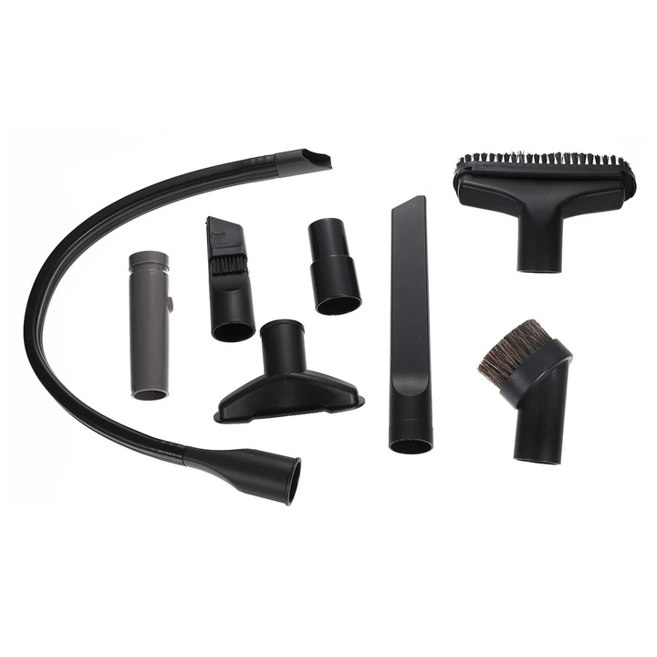 Set accesorii pentru aspirator YANYXR BCS3114012, duze multiple din ABS compatibile cu diametru interior 32/35 mm, include furtun flexibil 58 x 3,7 x 3,7 cm, negru