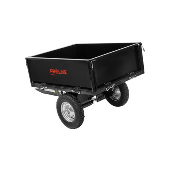 Remorca Basculanta din Otel Proline-m, pentru ATV si Tractoras Gazon, Capacitate 250 Kg, 235 Litri