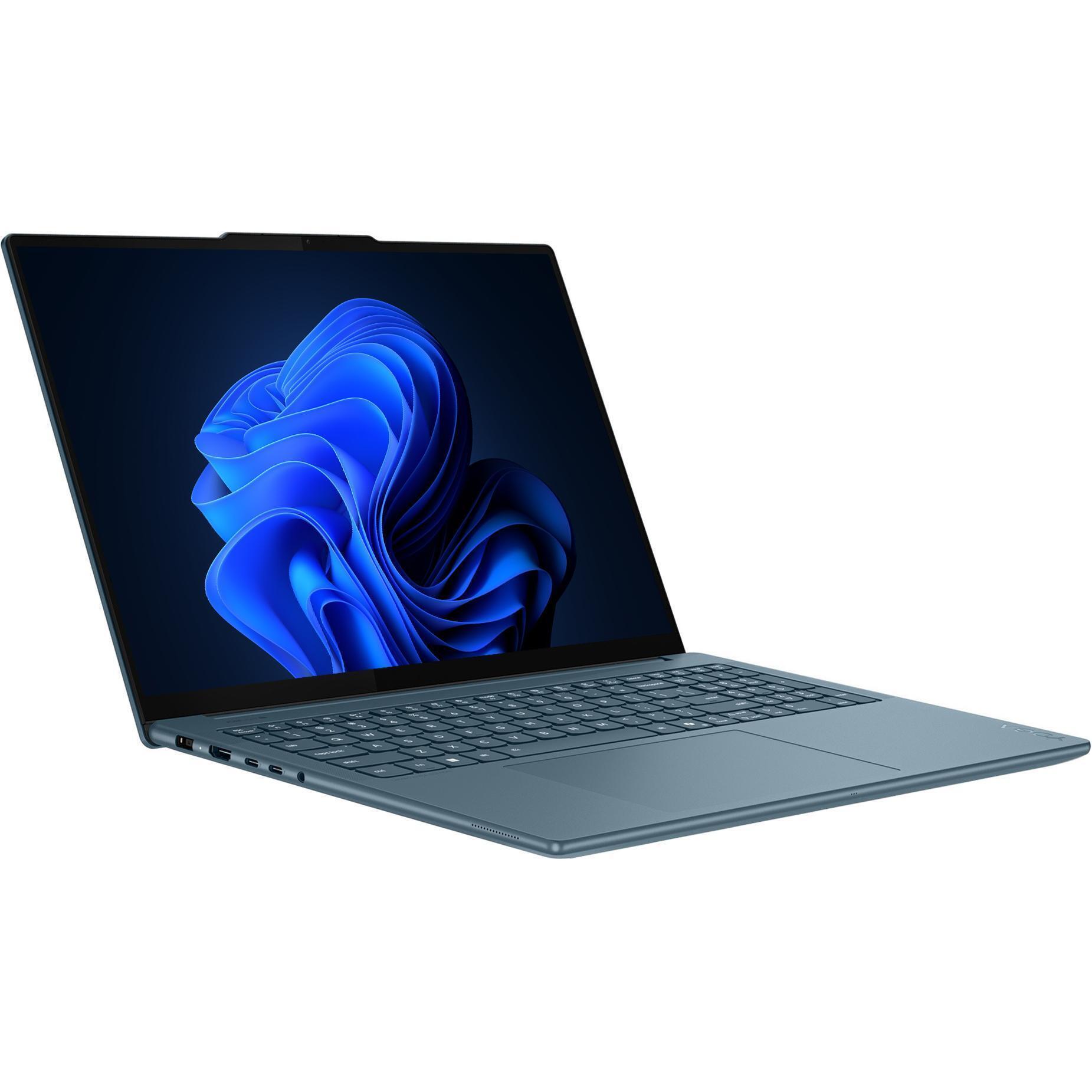 Laptop Lenovo Yoga Pro 9 16IAH10, 16" 3.2K 3200x2000 OLED Touch Screen 1000nits 120Hz, Intel Core Ultra 9 285H 16-core, 32 GB LPDDR5x, 1TB SSD m2 PCIe, 2TB SSD m2 PCIe, NVIDIA GeForce RTX 5060 8GB GDDR7, Windows 11 Home, Aluminium Case 2.07 kg Tidal Teal