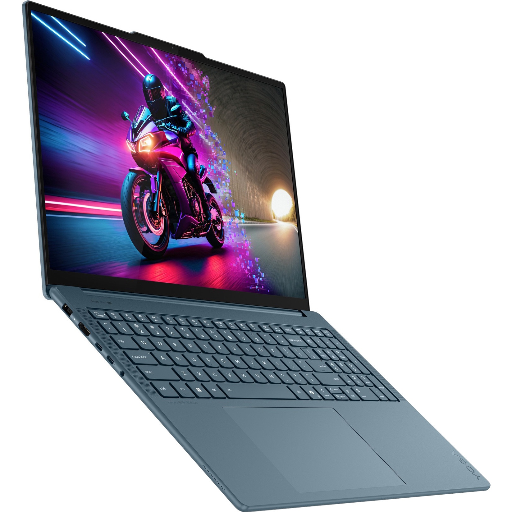 Laptop Lenovo Yoga Pro 9 16IAH10, 16" 3.2K 3200x2000 OLED Touch Screen 1000nits 120Hz, Intel Core Ultra 9 285H 16-core, 32 GB LPDDR5x, 1TB SSD m2 PCIe, 2TB SSD m2 PCIe, NVIDIA GeForce RTX 5060 8GB GDDR7, Windows 11 Home, Aluminium Case 2.07 kg Tidal Teal