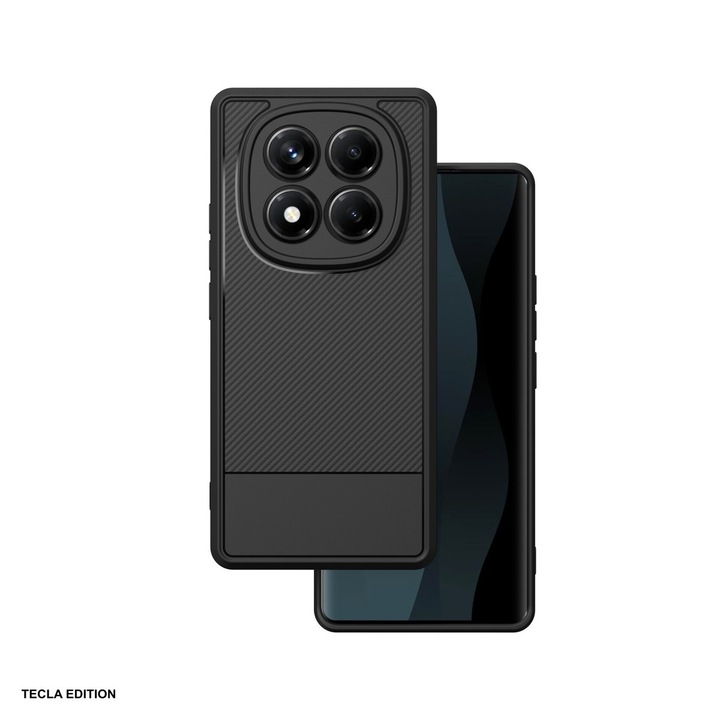 Husa Simple Carbon pentru Xiaomi Note 14 Pro 5G (Global), Redmi Note 14 Pro Plus 5G (Global), Carcasa, Negru