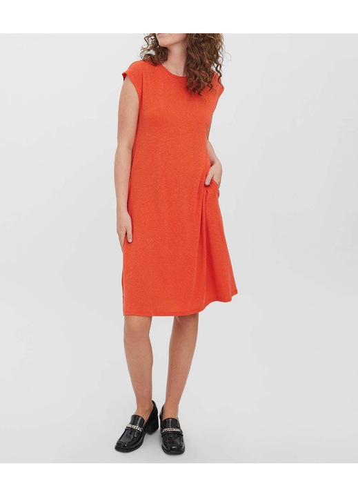 Rochie scurta Evendi, Scurt maneci scurte, Portocaliu, marime S
