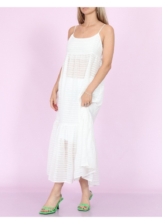 Rochie medie Evendi, Mediu fara maneci, Alb, marime L