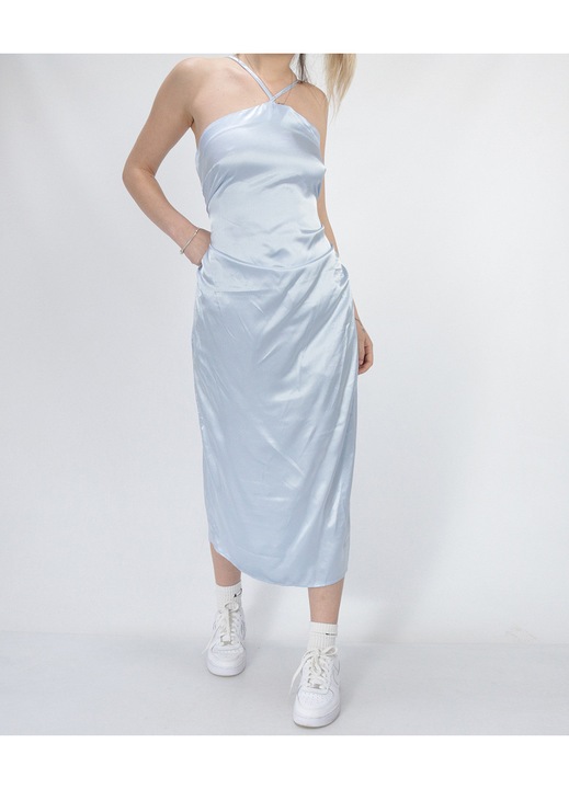 Rochie medie Evendi, Mediu fara maneci, Albastru, marime M