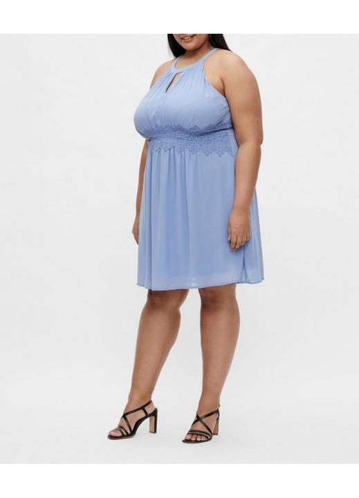 Rochie Scurta Plus Size Evendi, Scurt, Albastru, marime L