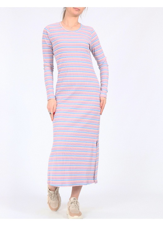 Rochie medie Evendi, maneci lungi, multicolor, Multicolor