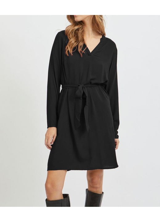 Rochie scurta Evendi, Scurt Casual maneci lungi, Negru, marime XS