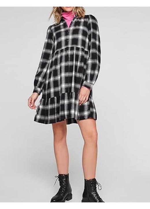 Rochie scurta Evendi, Scurt maneci lungi, Negru, marime XL