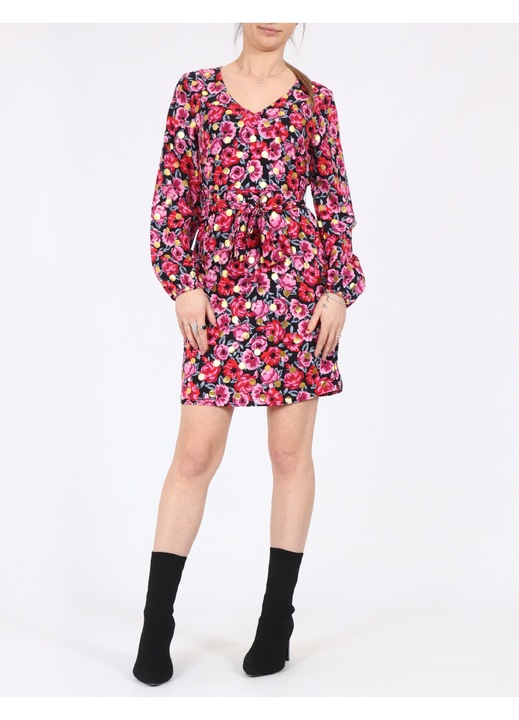 Rochie scurta Evendi, floral print, maneci lungi, M INTL