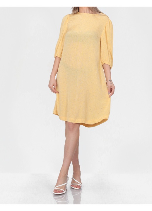 Rochie Evendi, galben, maneci scurte, Galben