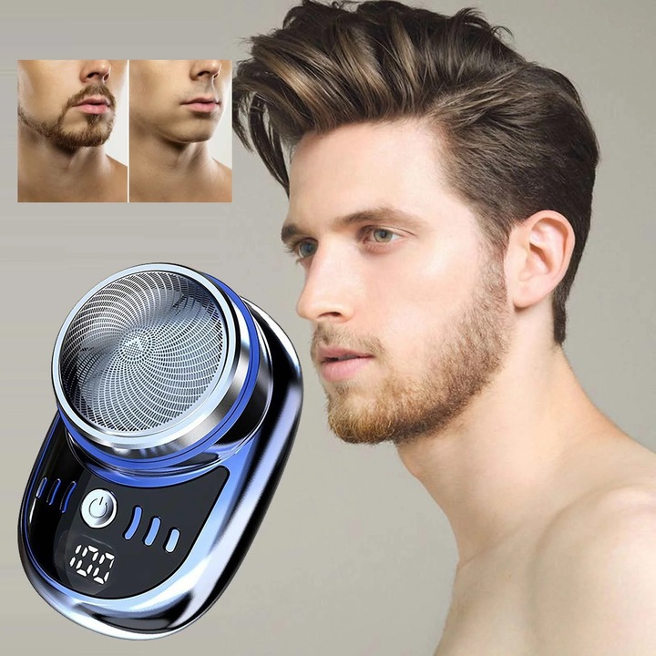 YANYXR BCS3128074 elektromos borotva, hordozható, USB-ről tölthető, erős motor, forgó fóliás fej, LED kijelző, rozsdamentes acél, többszínű