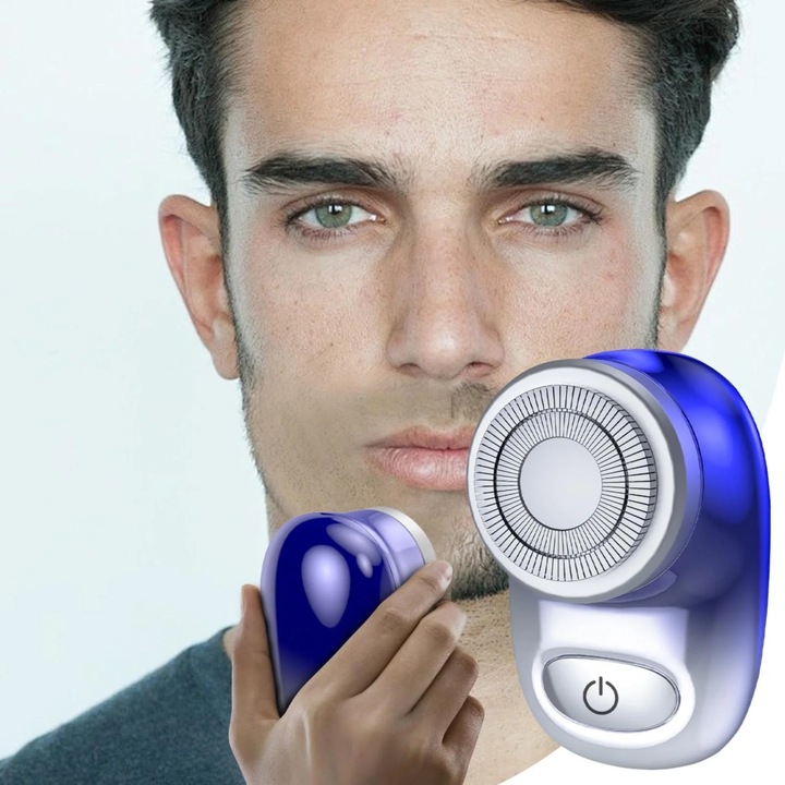 YANYXR BCS3128485 mini zseb elektromos borotva, USB-C újratölthető, férfiaknak és nőknek, nedves/száraz, önélező pengéjű lebegő fej, kék/ezüst, 2 db-os szett