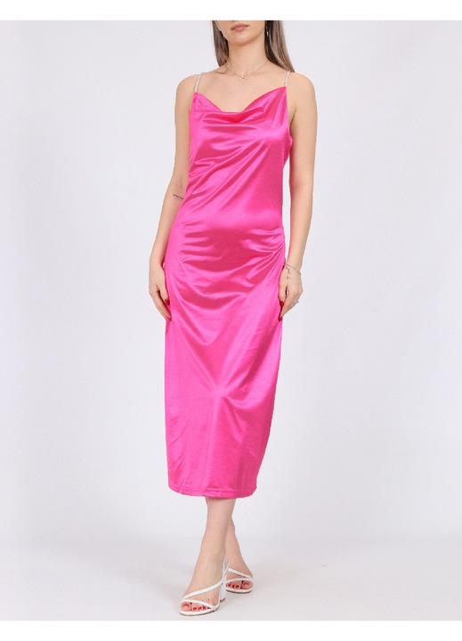 Rochie medie Evendi, Mediu Casual fara maneci, Roz, Roz