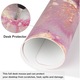 Covoras birou extins K0443-emagCJ-51075, din PU rezistent la apa, antiderapant, suprafata neteda pentru gaming si birou, roz cu auriu marmorat, 80 x 40 cm